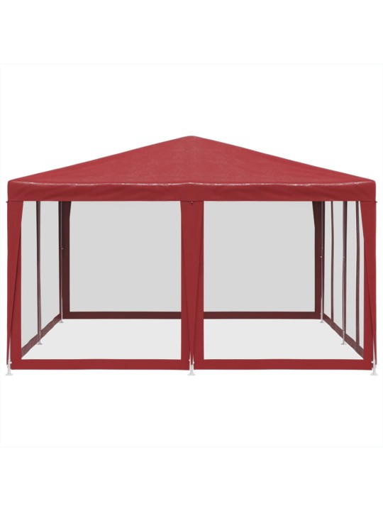 Proginė palapinė su 8 tinklinėmis sienomis, raudona, 4x4m, HDPE