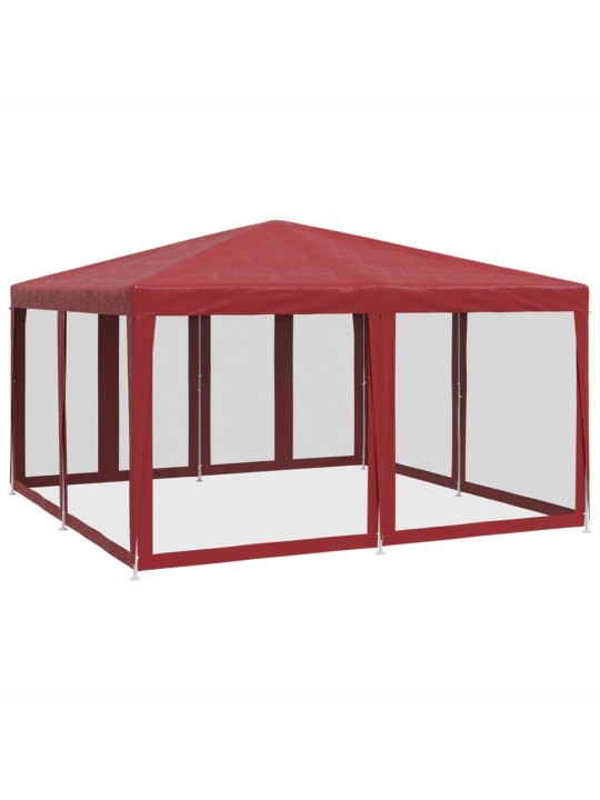 Proginė palapinė su 8 tinklinėmis sienomis, raudona, 4x4m, HDPE