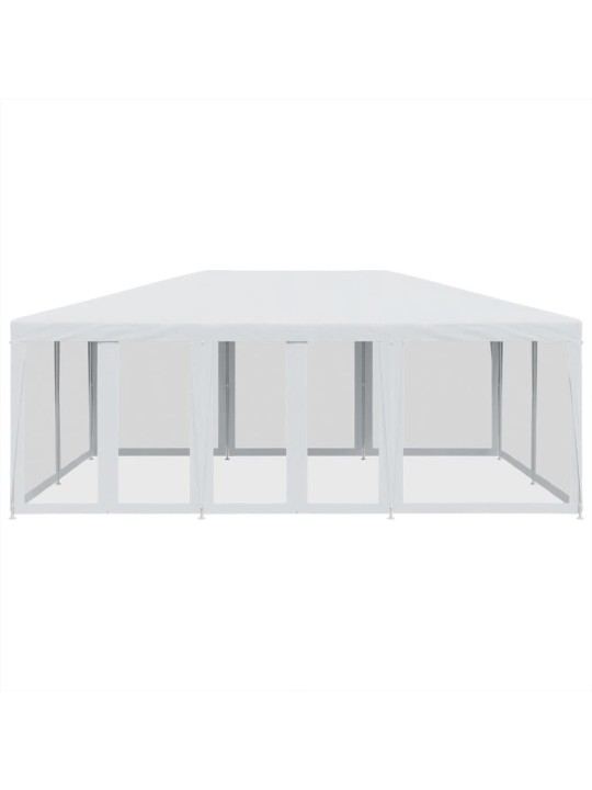 Proginė palapinė su 10 tinklinėmis sienomis, balta, 6x4m, HDPE