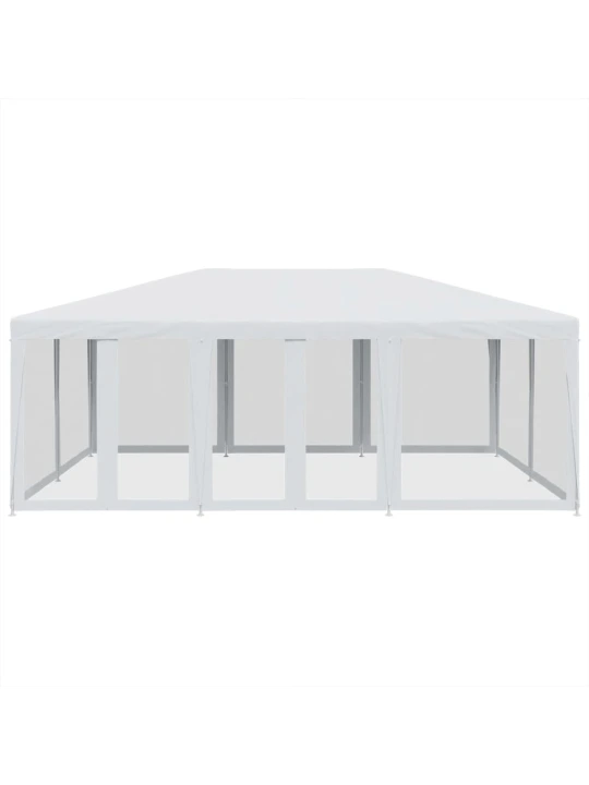 Proginė palapinė su 10 tinklinėmis sienomis, balta, 6x4m, HDPE