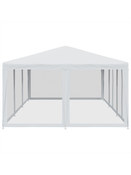 Proginė palapinė su 10 tinklinėmis sienomis, balta, 6x4m, HDPE