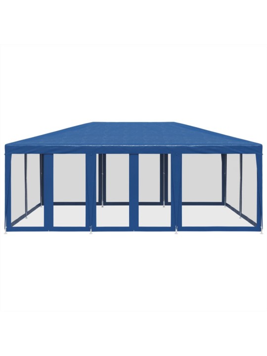 Proginė palapinė su 10 tinklinėmis sienomis, mėlyna, 6x4m, HDPE
