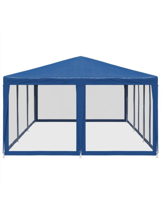 Proginė palapinė su 10 tinklinėmis sienomis, mėlyna, 6x4m, HDPE