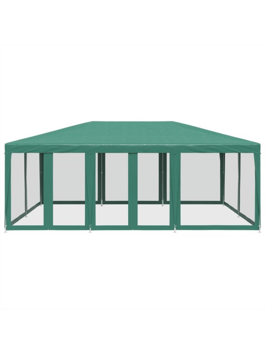Proginė palapinė su 10 tinklinėmis sienomis, žalia, 6x4m, HDPE