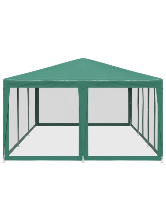 Proginė palapinė su 10 tinklinėmis sienomis, žalia, 6x4m, HDPE