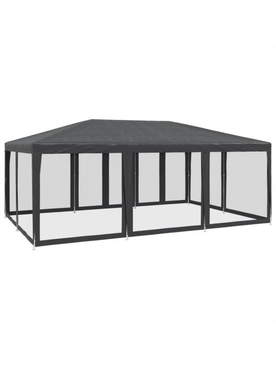 Proginė palapinė su 10 sienomis, antracito, 6x4m, HDPE