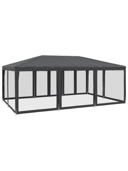 Proginė palapinė su 10 sienomis, antracito, 6x4m, HDPE