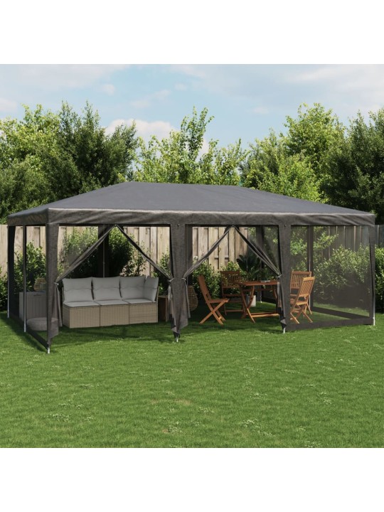 Proginė palapinė su 10 sienomis, antracito, 6x4m, HDPE