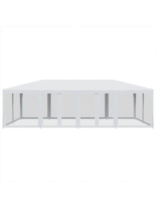 Proginė palapinė su 12 tinklinėmis sienomis, balta, 8x4m, HDPE