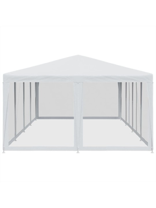 Proginė palapinė su 12 tinklinėmis sienomis, balta, 8x4m, HDPE