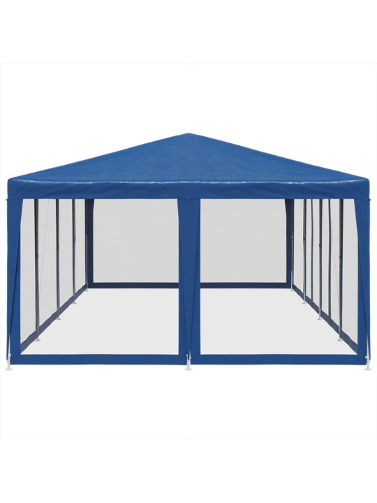 Proginė palapinė su 12 tinklinėmis sienomis, mėlyna, 8x4m, HDPE