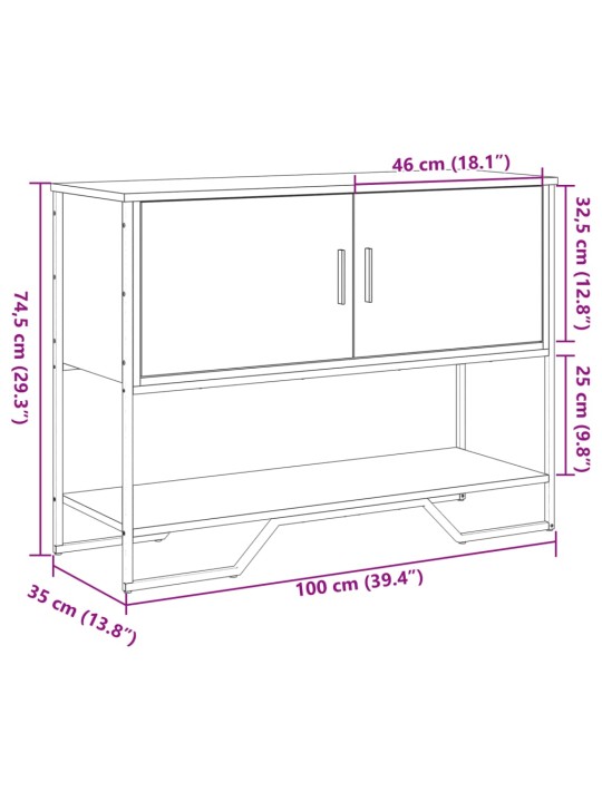 Konsolinis staliukas, juodas, 100x35x74,5cm, apdirbta mediena