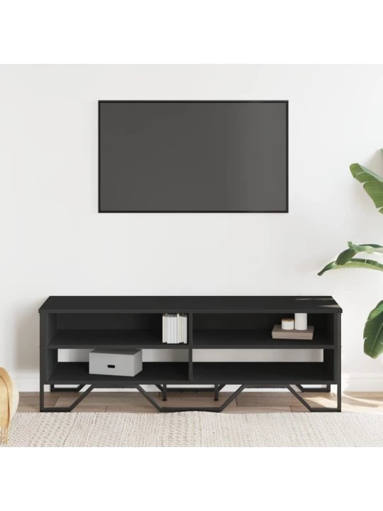 Televizoriaus spintelė, juoda, 122x34x41cm, apdirbta mediena