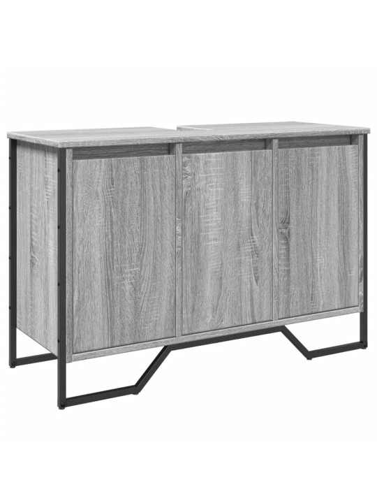 Spintelė praustuvui, pilka ąžuolo, 91x35x60cm, apdirbta mediena