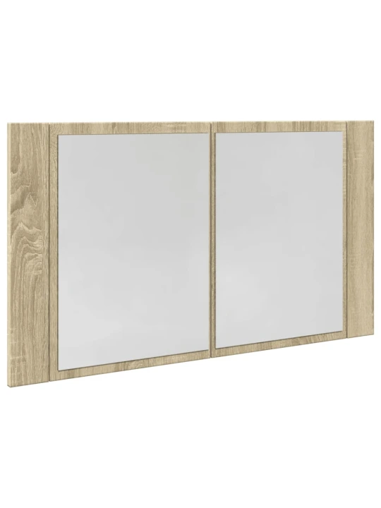Veidrodinė LED spintelė, ąžuolo, 80x12x45cm, apdirbta mediena