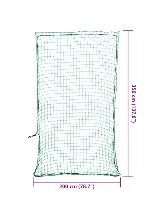 Priekabos tinklas su elastine virve, žalias, 3,5x2m, PP