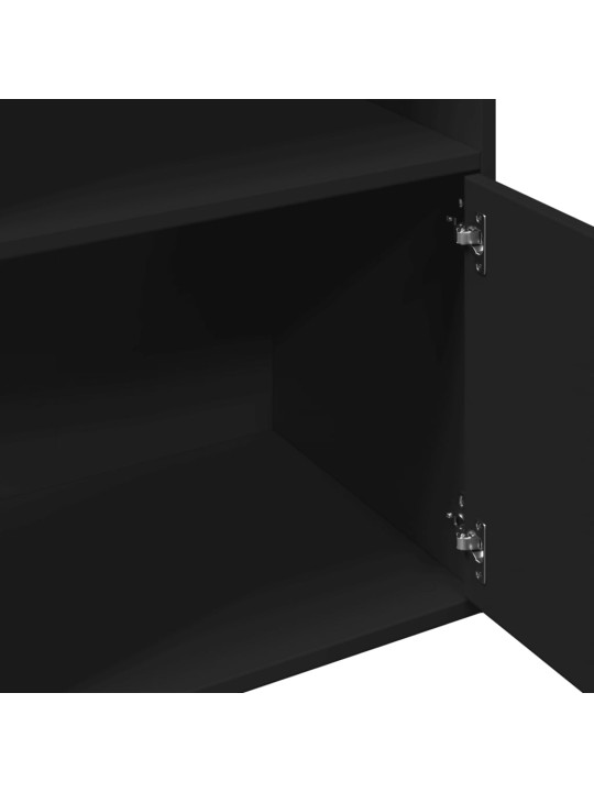 Knygų spinta, juoda, 100x36x189cm, apdirbta mediena