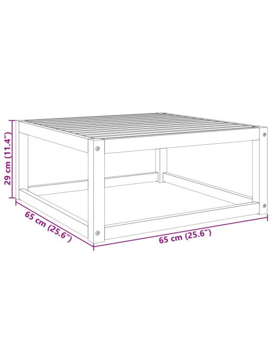 Sodo stalas, 65x65x29cm, akacijos medienos masyvas