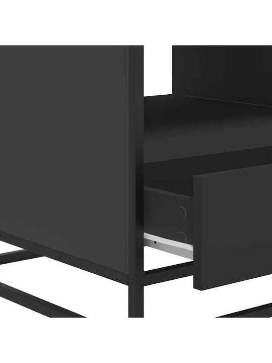 Kavos staliukas, juodas, 100x50x45cm, apdirbta mediena/metalas