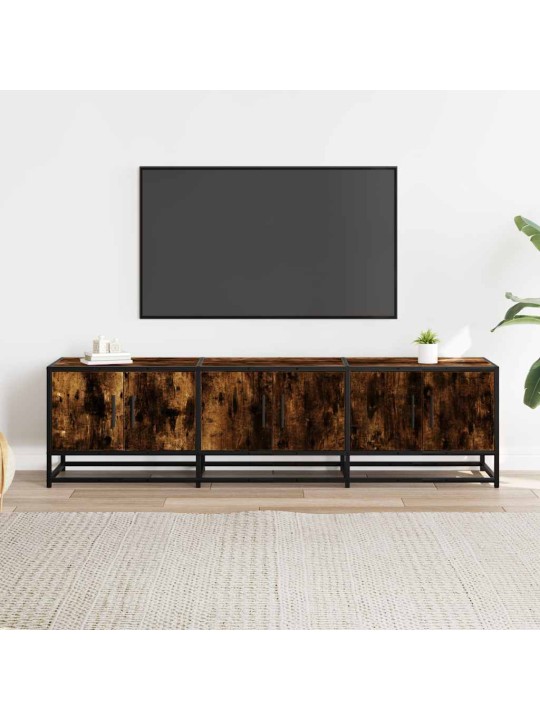 Televizoriaus spintelė, dūminė, 150x35x41cm, mediena ir metalas