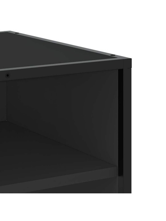 Televizoriaus spintelė, juoda, 61x40x46cm, mediena ir metalas