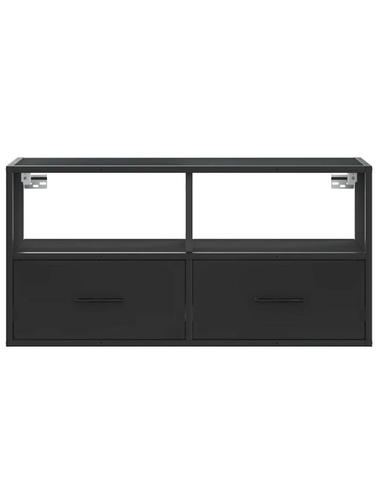 Televizoriaus spintelė, juoda, 80x31x39,5cm, mediena/metalas