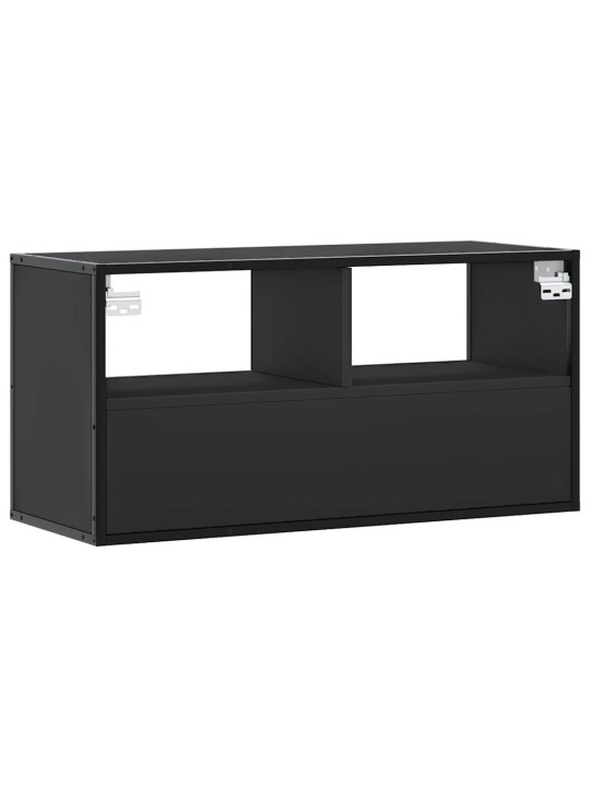 Televizoriaus spintelė, juoda, 80x31x39,5cm, mediena/metalas