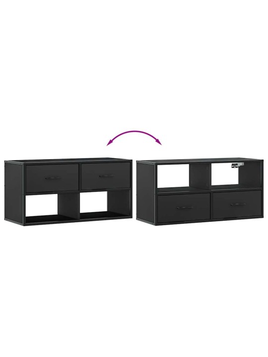 Televizoriaus spintelė, juoda, 80x31x39,5cm, mediena/metalas