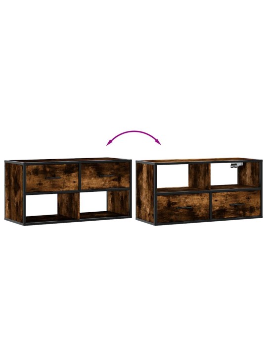 Televizoriaus spintelė, dūminė, 80x31x39,5cm, mediena/metalas