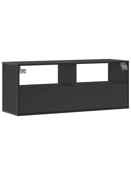 Televizoriaus spintelė, juoda, 100x31x39,5cm, mediena/metalas