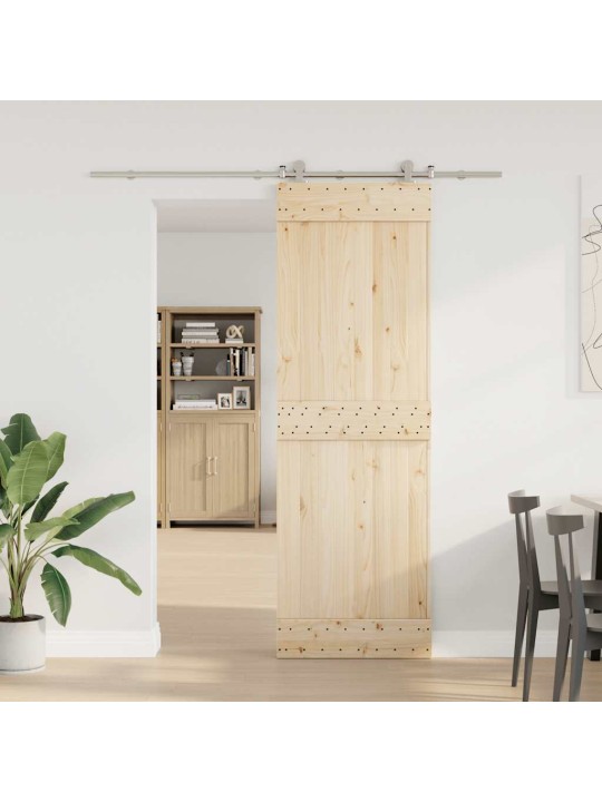 Stumdomų durų įrangos rinkinys, sidabr., 200cm, nerūd. plien.