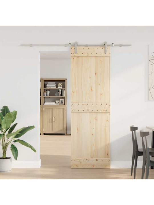 Stumdomų durų įrangos rinkinys, sidabr., 200cm, nerūd. plien.