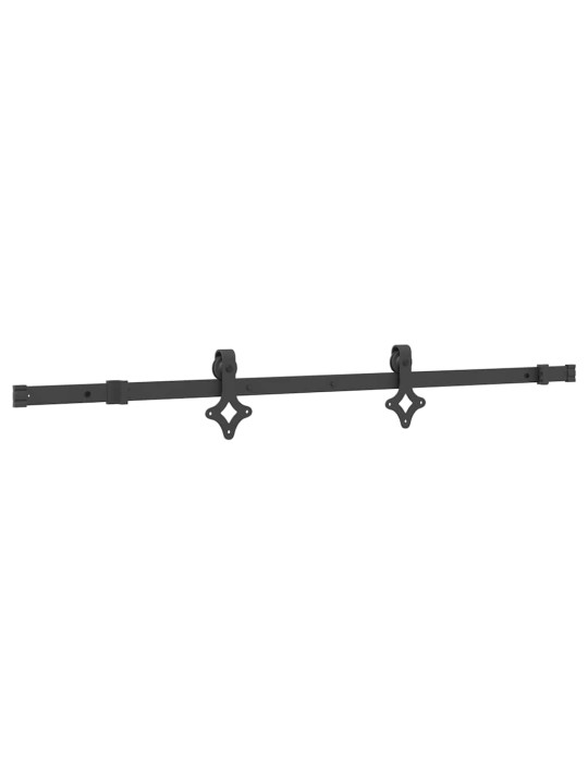 Stumdomų durų įrangos rinkinys, juodos sp., 152,5cm, plienas