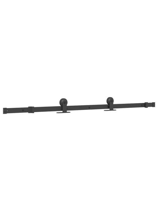 Stumdomų durų įrangos rinkinys, juodos sp., 152,5cm, plienas