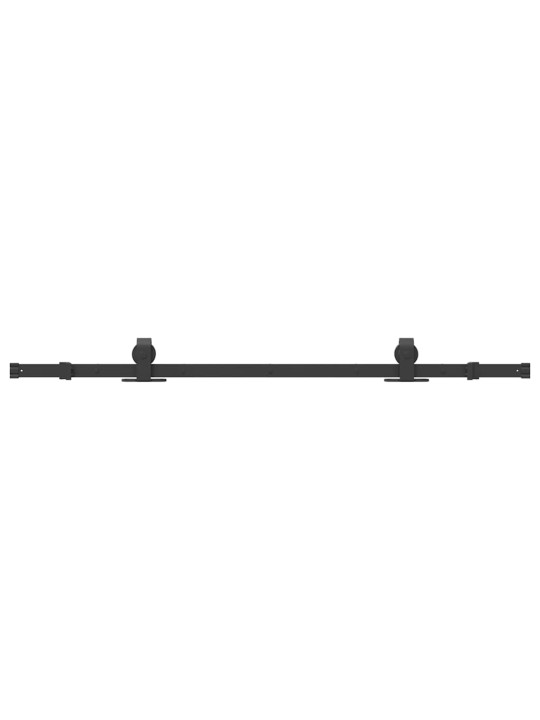 Stumdomų durų įrangos rinkinys, juodos sp., 152,5cm, plienas