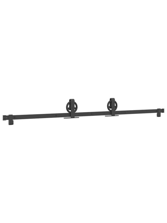 Stumdomų durų įrangos rinkinys, juodos spalvos, 183cm, plienas