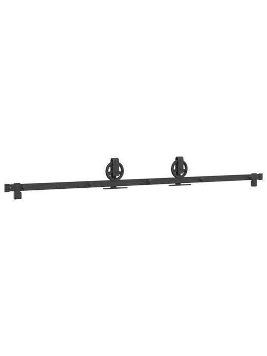 Stumdomų durų įrangos rinkinys, juodos spalvos, 183cm, plienas