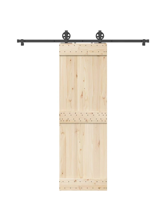 Stumdomų durų įrangos rinkinys, juodos spalvos, 183cm, plienas