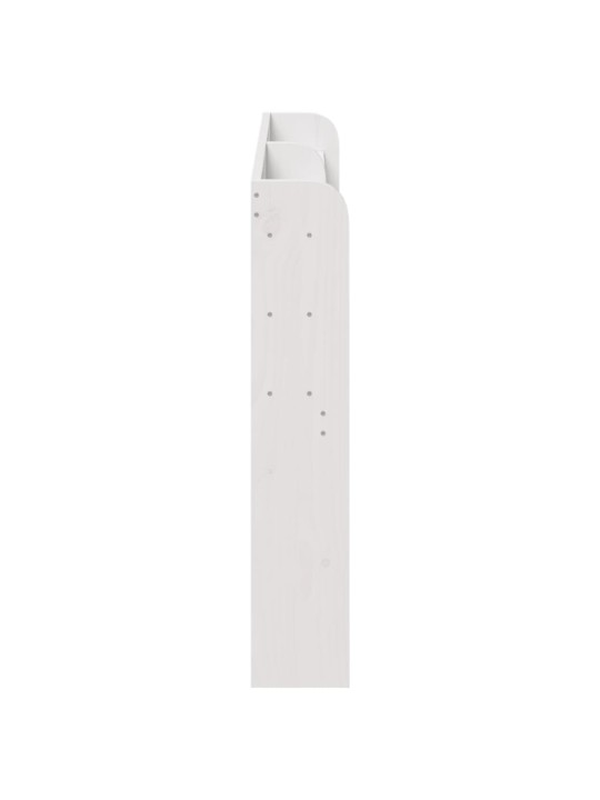Galvūgalis su lentynomis, baltas, 135cm, pušies masyvas