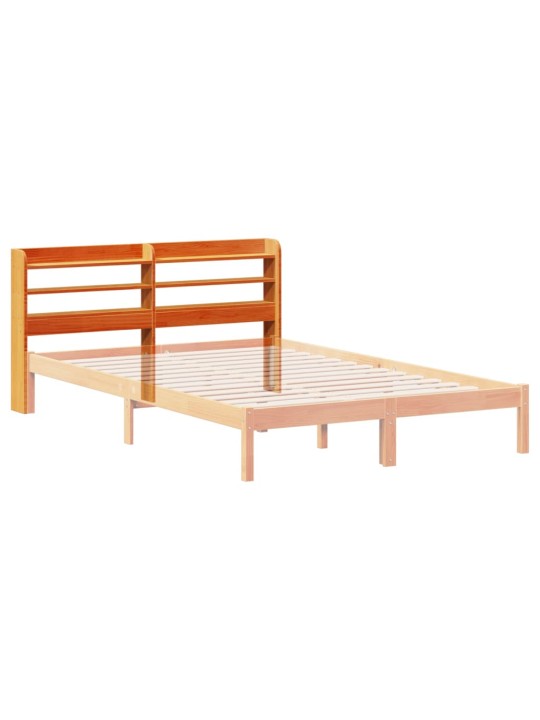 Galvūgalis su lentynomis, rudos, 135cm, pušies medienos masyvas