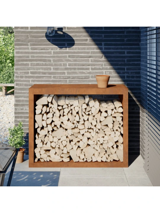 Stovas malkoms, 100x40x80cm, corten plienas