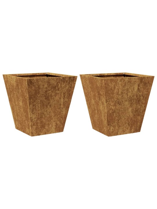 Sodo loveliai, 2vnt., 30x30x30cm, corten plienas