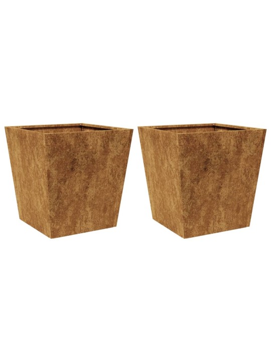 Sodo loveliai, 2vnt., 40x40x40cm, corten plienas