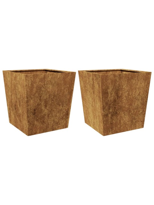 Sodo loveliai, 2vnt., 50x50x50cm, corten plienas