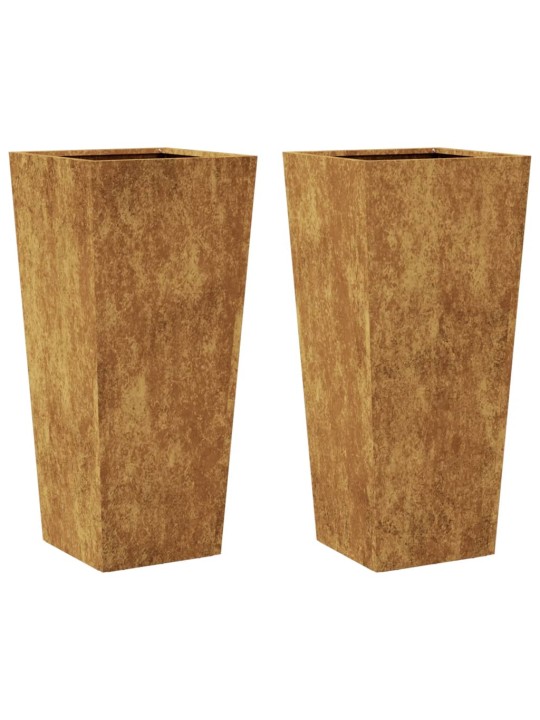 Sodo loveliai, 2vnt., 35x35x75cm, corten plienas