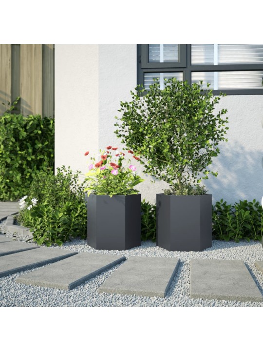Sodo loveliai, 2vnt., antracito, 46x40x45cm, plienas
