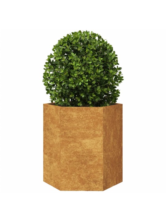 Sodo loveliai, 2vnt., 46x40x45cm, corten plienas, šešiakampiai