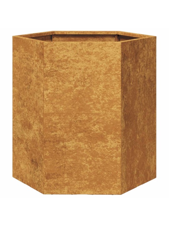 Sodo loveliai, 2vnt., 46x40x45cm, corten plienas, šešiakampiai