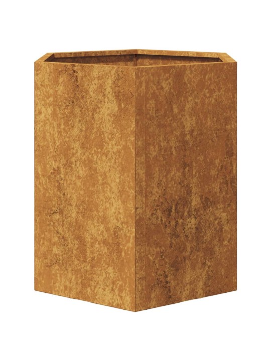 Sodo loveliai, 2vnt., 46x40x45cm, corten plienas, šešiakampiai