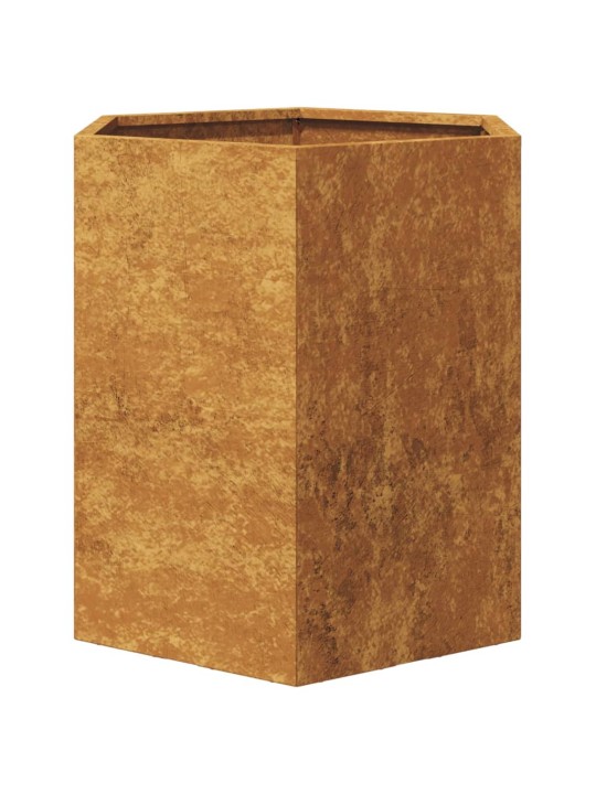 Sodo loveliai, 2vnt., 46x40x45cm, corten plienas, šešiakampiai